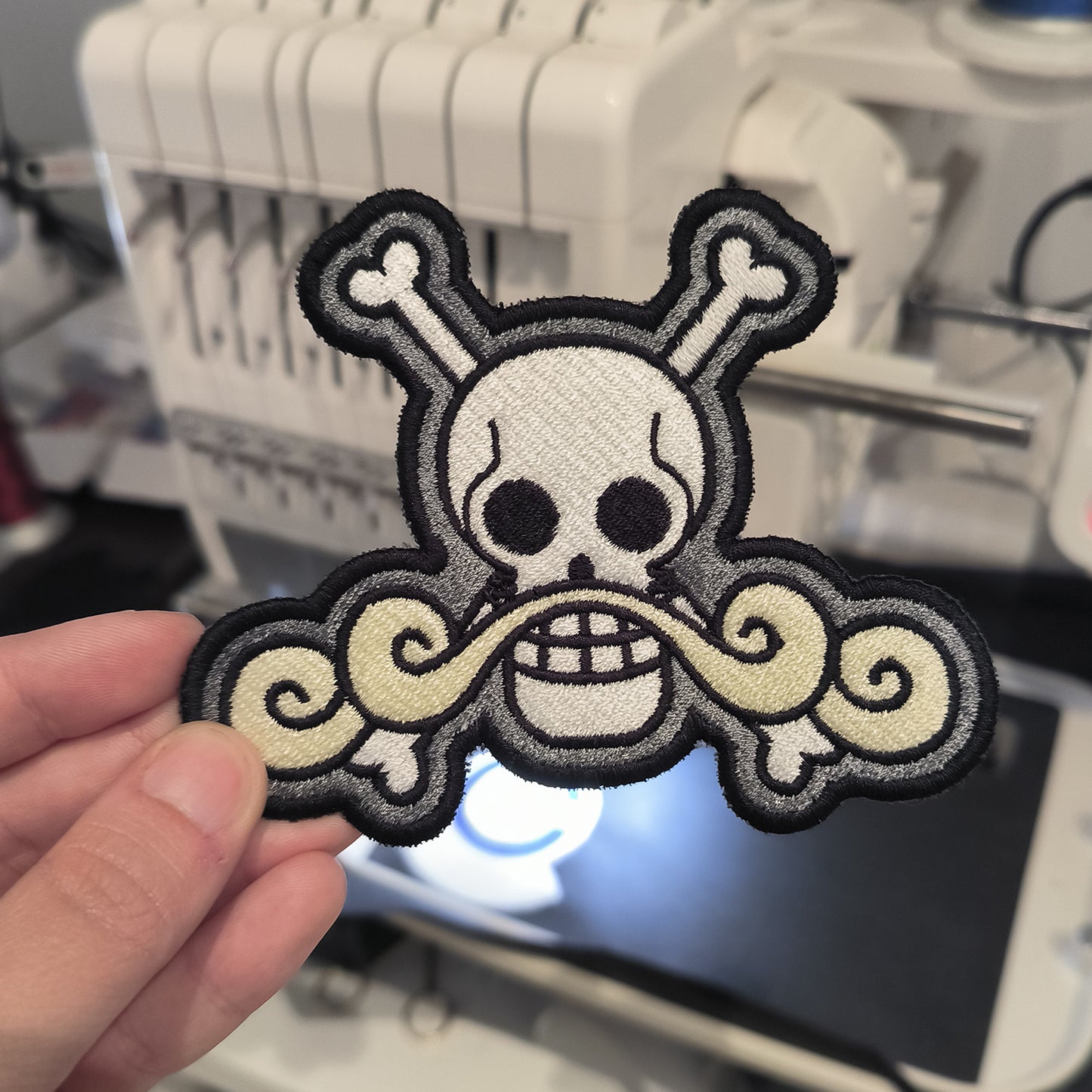 One Piece Usoop Skull Anime Embroidered Patch 8cm