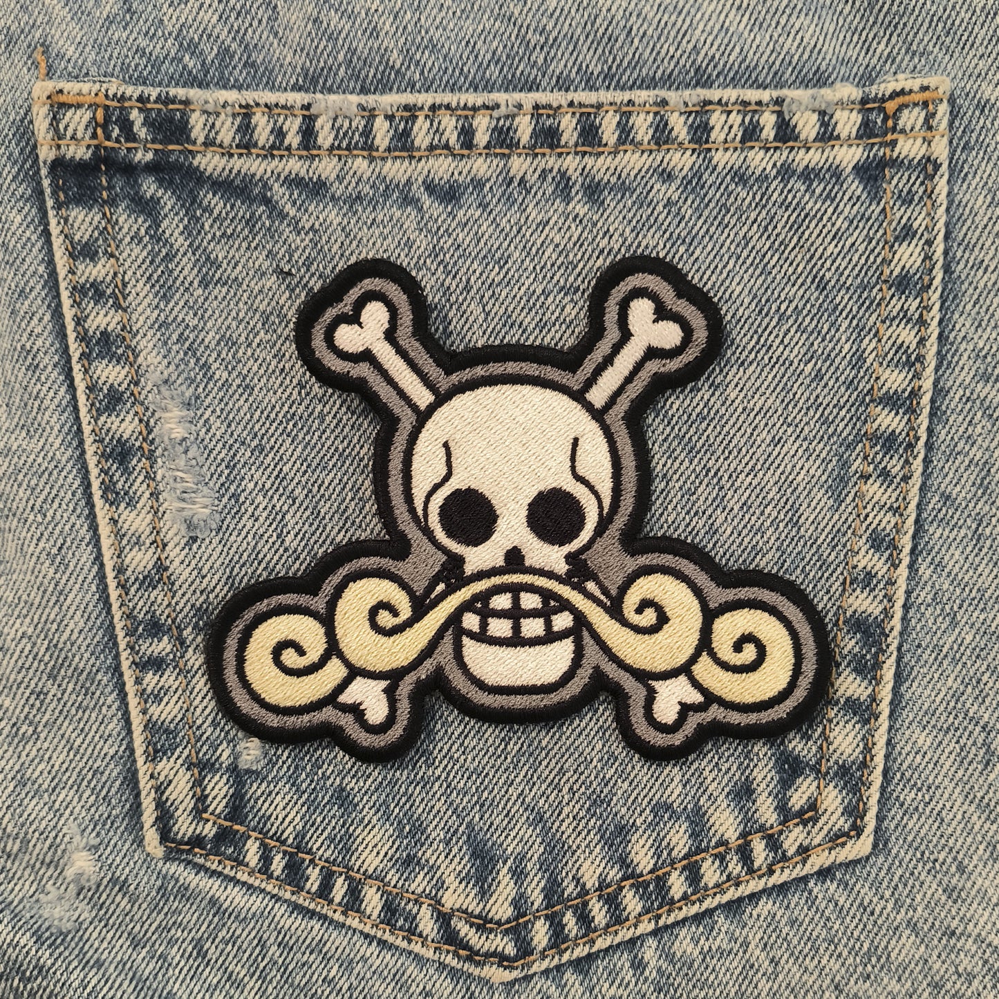 One Piece Usoop Skull Anime Embroidered Patch 8cm