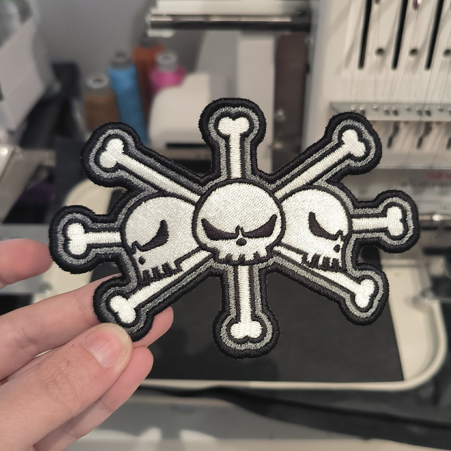 One Piece Usoop Skull Anime Embroidered Patch 8cm