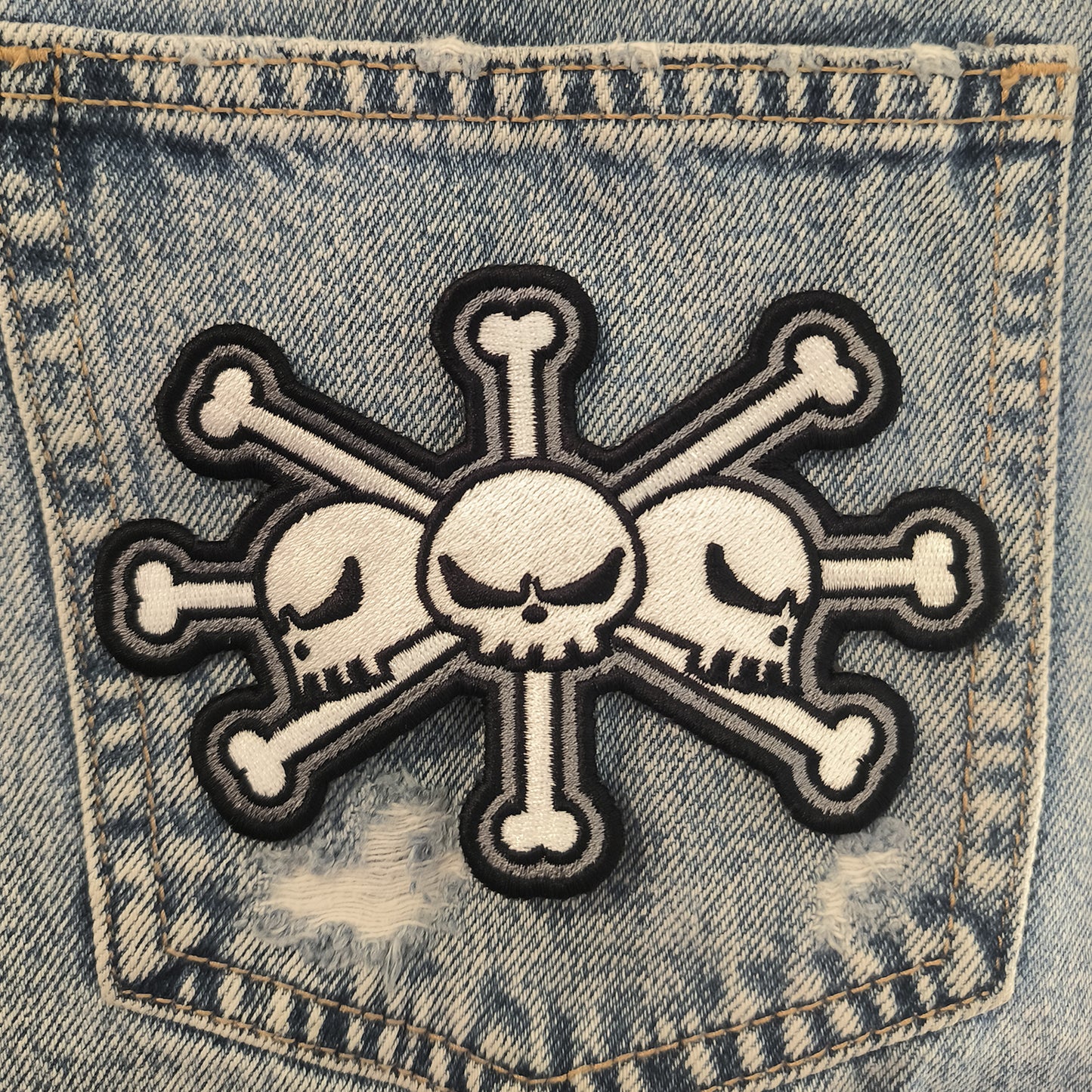 One Piece Usoop Skull Anime Embroidered Patch 8cm