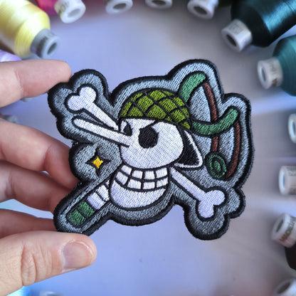 Patch Brodé Crâne Usoop One Piece 8cm