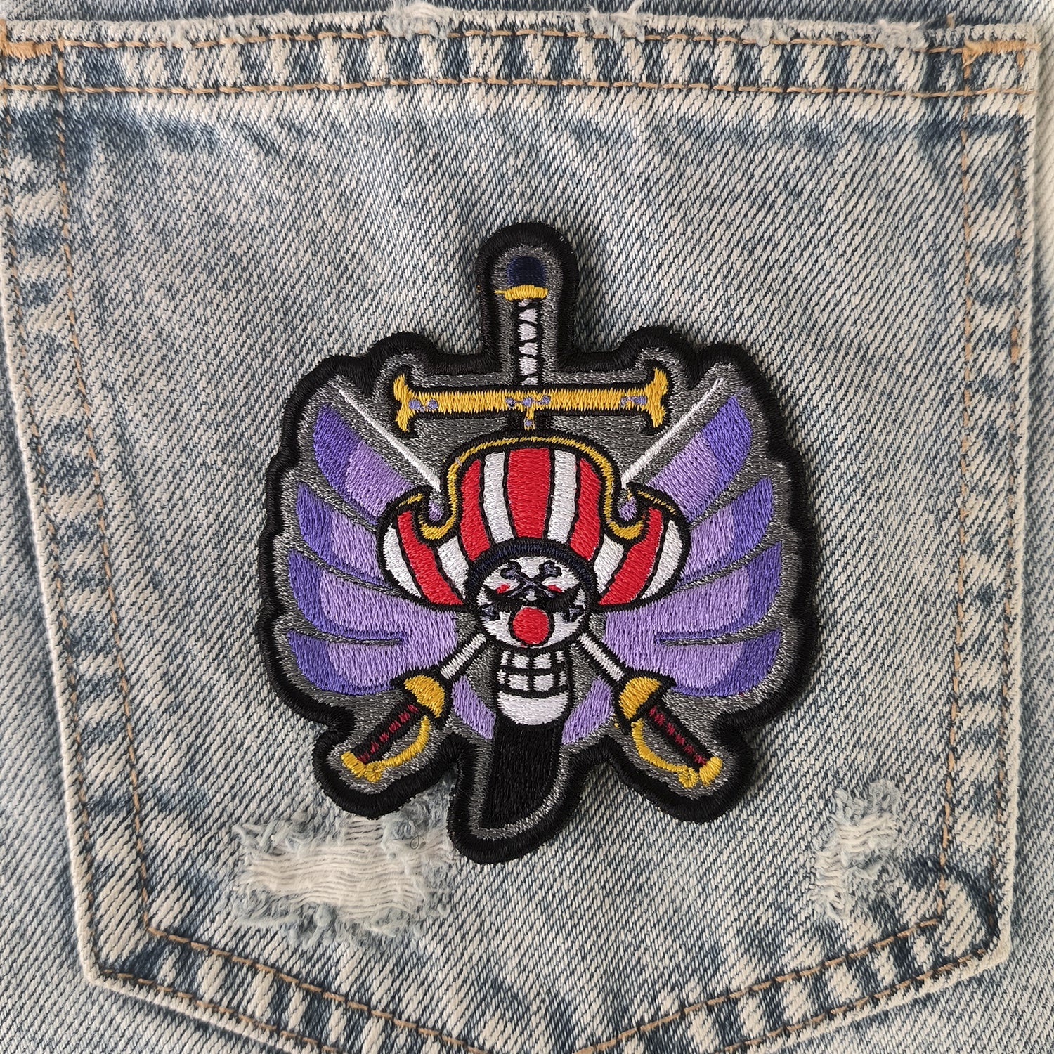 Parche Bordado Anime One Piece Buggy Tripulación - Valkynea