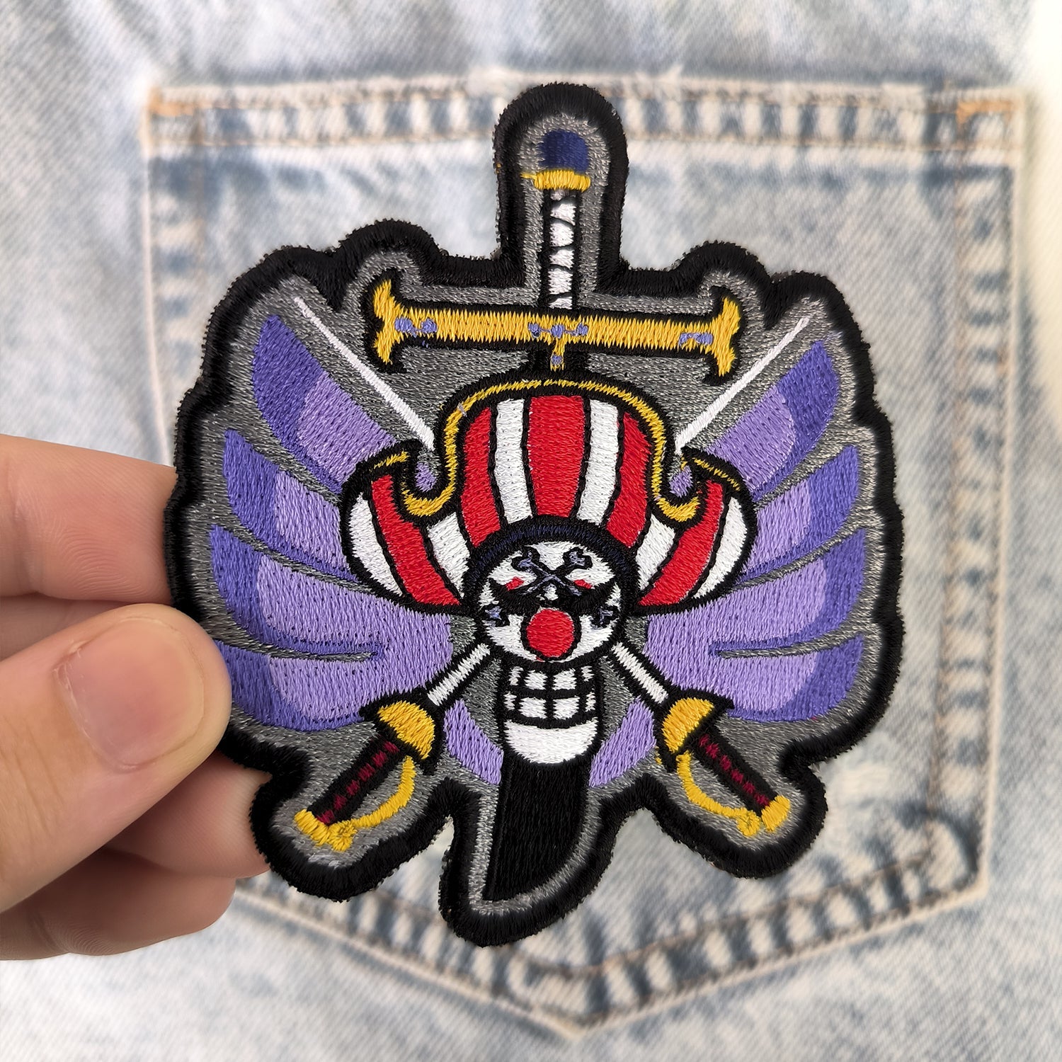 Parche Bordado Anime One Piece Buggy Tripulación - Valkynea