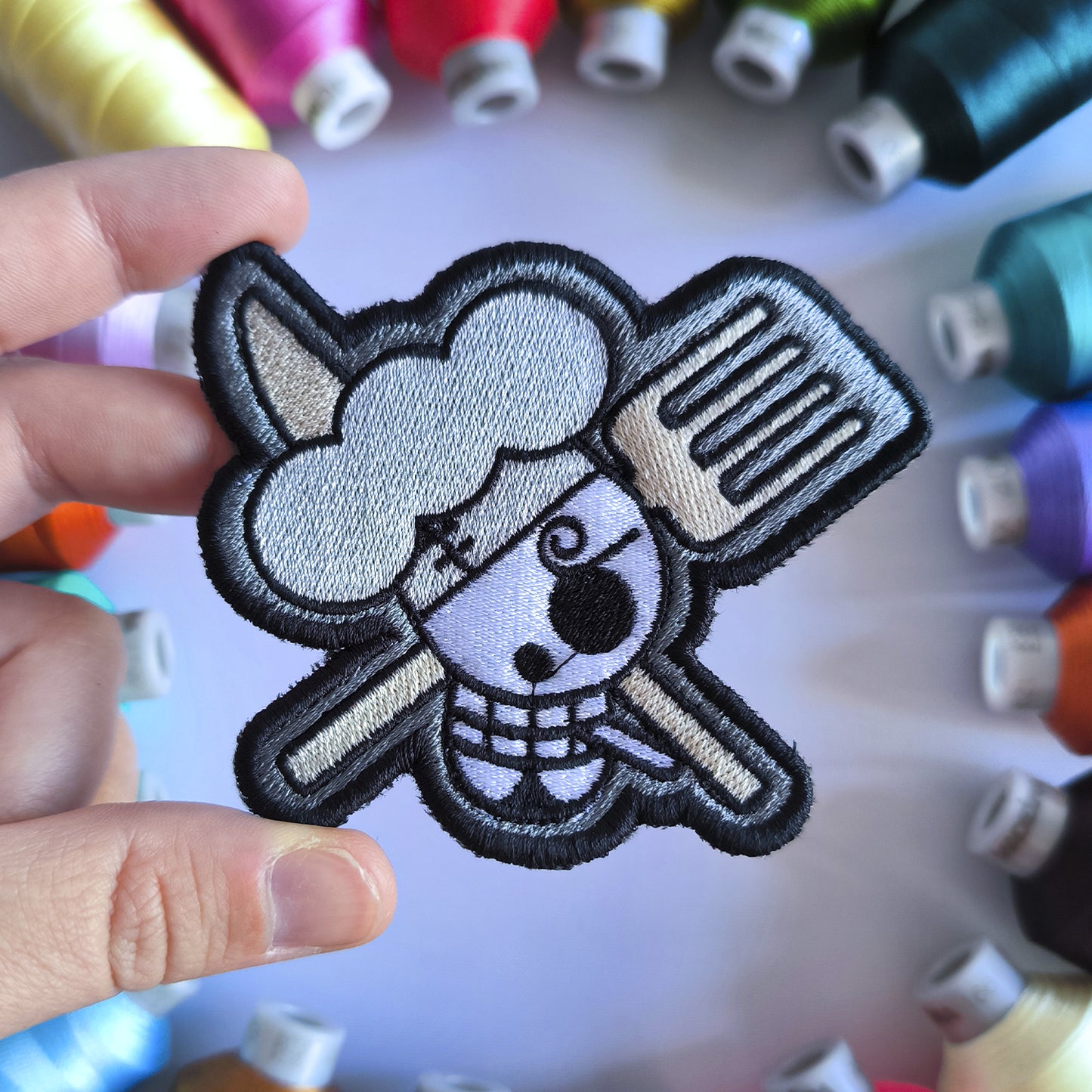 One Piece Sanji Skull Anime Embroidered Patch 8cm