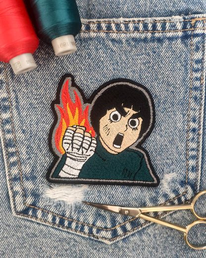 Parche Bordado Anime Naruto Rock Lee 8cm