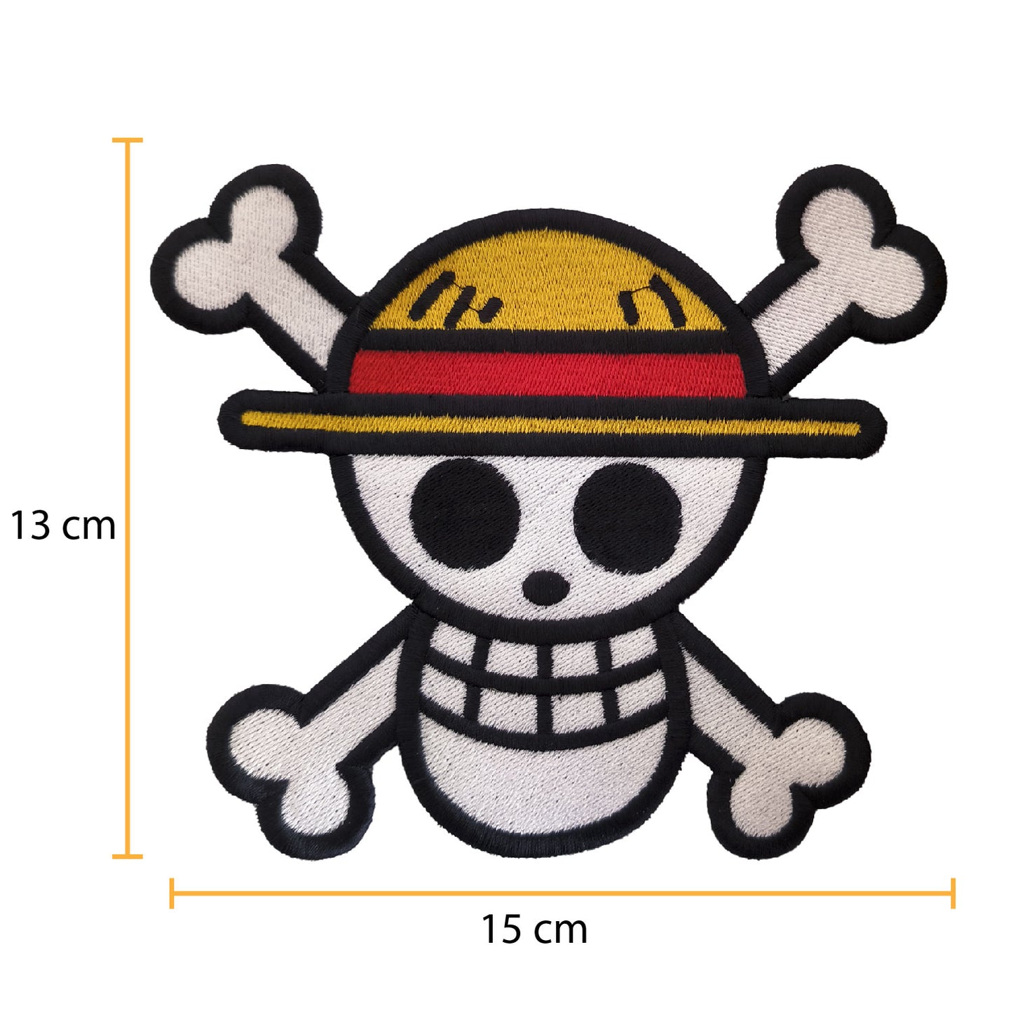 Patch Brodé Crâne Luffy XL 15 Cm