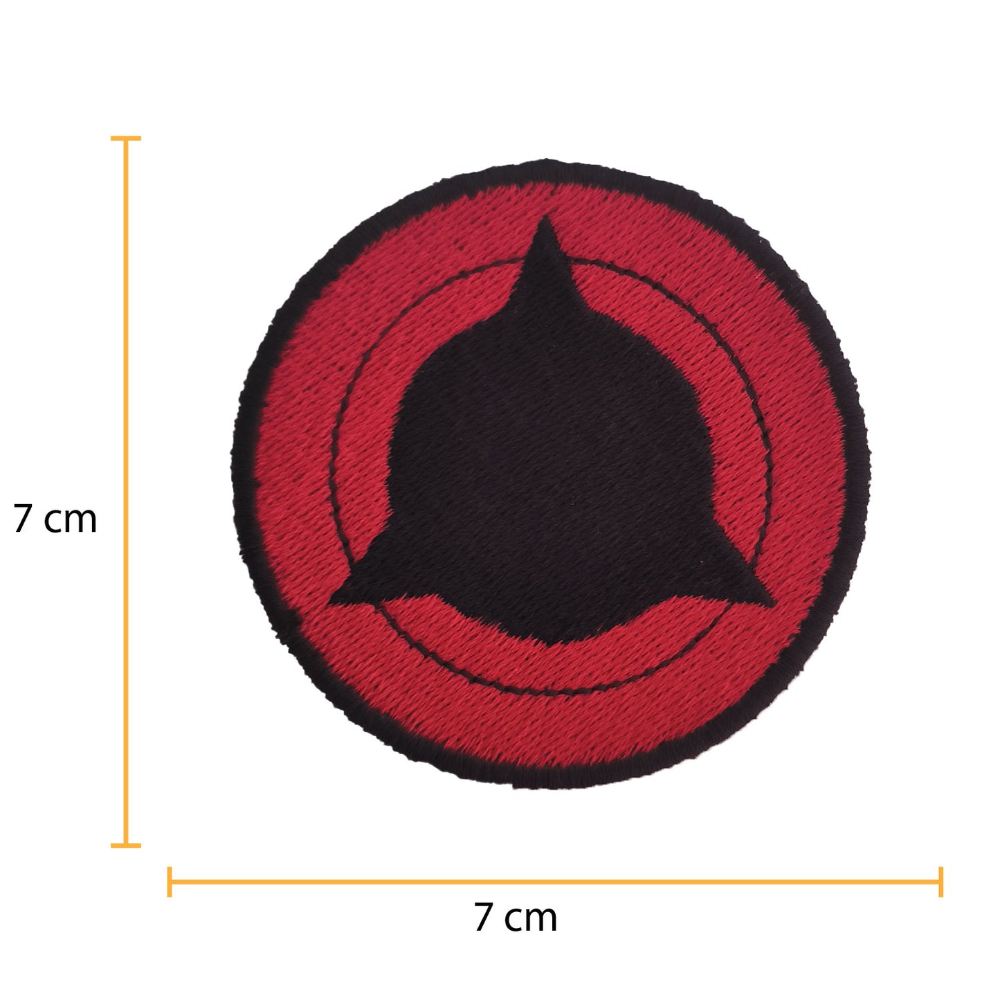 Patch brodé pour les yeux de l'anime Naruto Sharingan, 7 cm x 7 cm