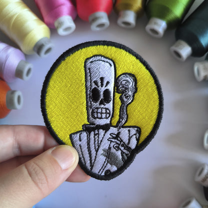 Parche Bordado Mani Calavera 8cm