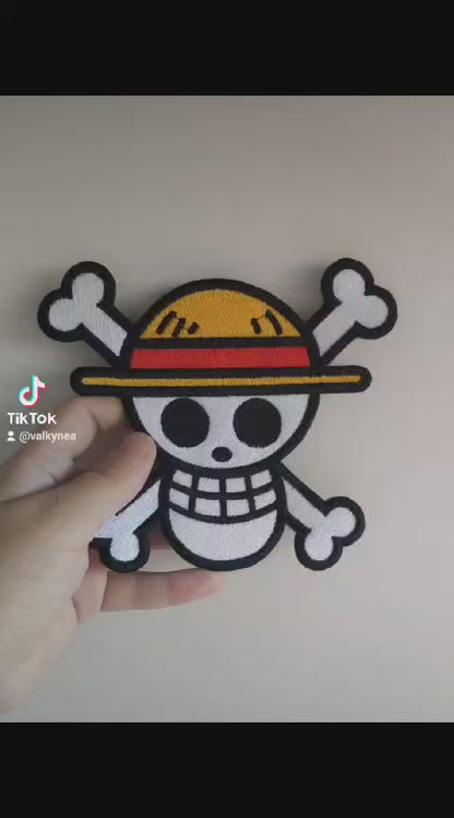 Patch Brodé Crâne Luffy XL 15 Cm